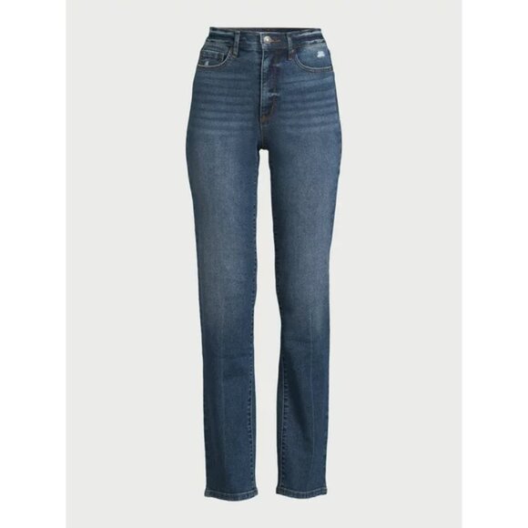 Slim Straight Super High Rise Sofia Vergar Women Jeans Eden 90s Light Distressed - Picture 7 of 7